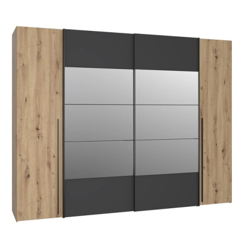 Szafa ubraniowa 270 cm Dąb Artisan/Czarny